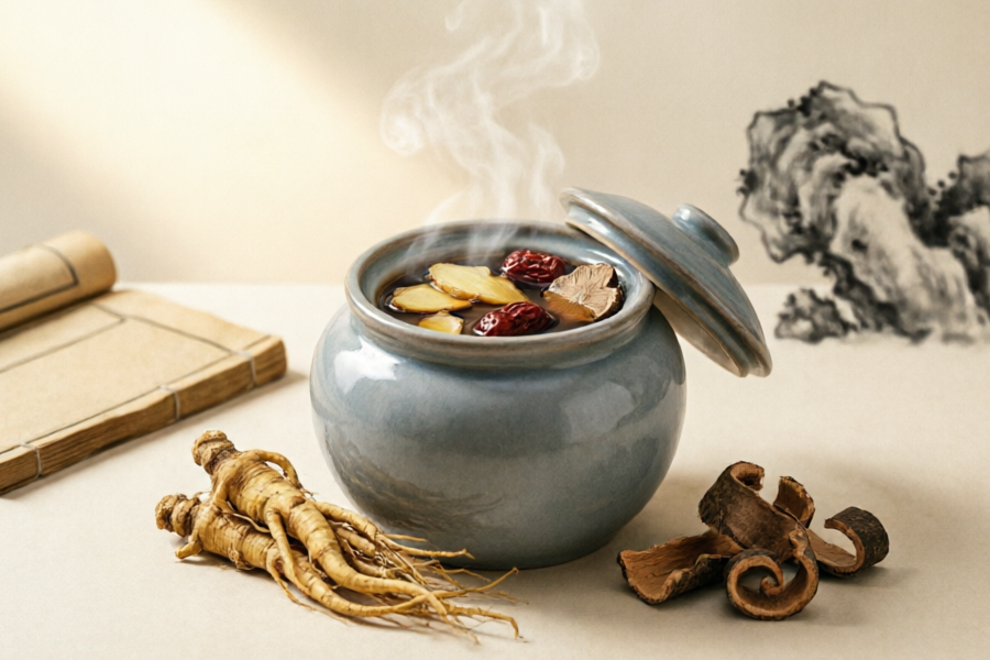 데우는 비장 수프