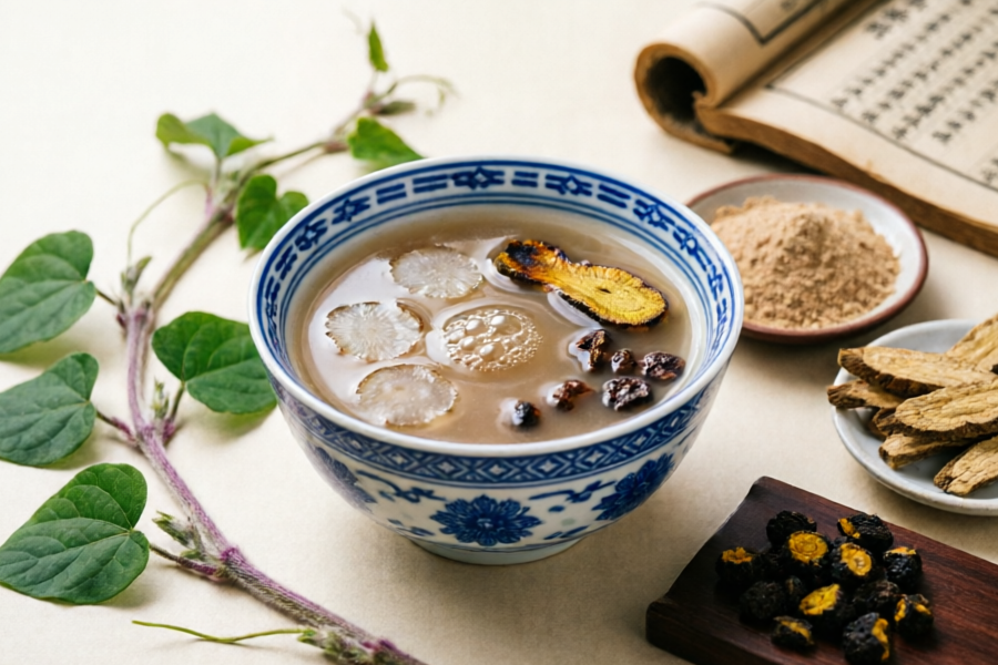 プエラリア ロバタ、オウゴン、オウレンの煎じ薬