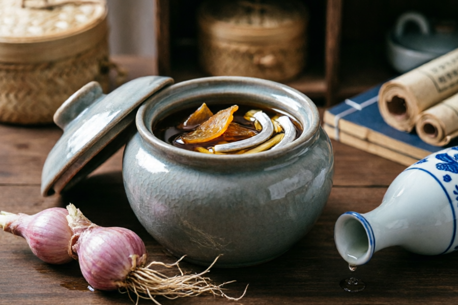 Gualou, 세이지 및 화이트 와인 수프